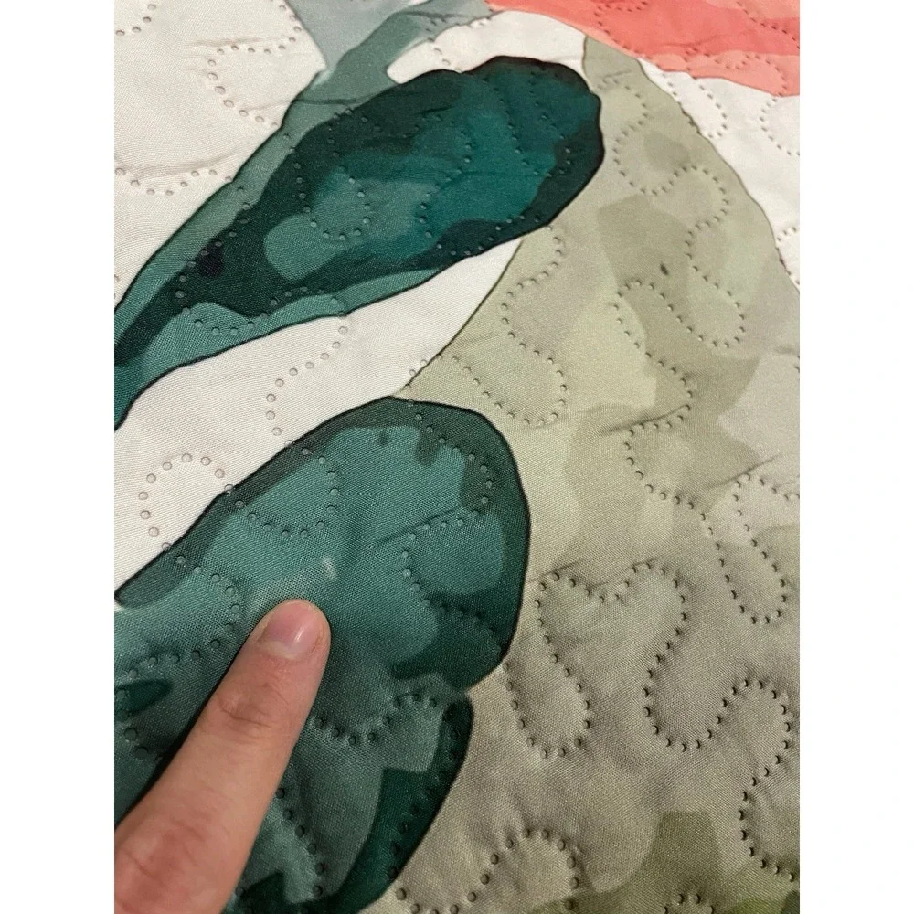Queen Size Multi color/pink floral Quilted Quilt Bedspread‎
